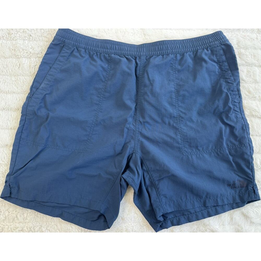 The North Face Men's Blue Athletic Shorts L Polyester Elastic Waist Pockets